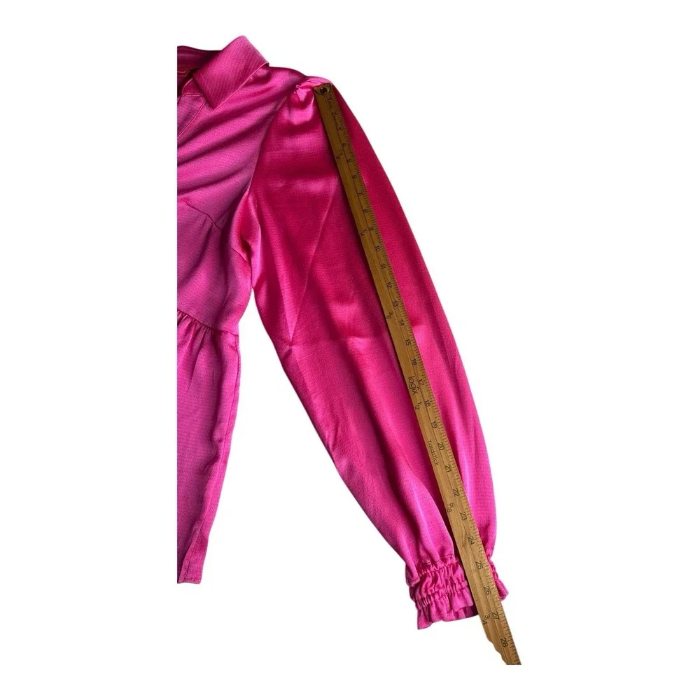 Lilly Pulitzer‎ Jaylene Dark Pink Party Puff Long Sleeve Jacquard Size 10